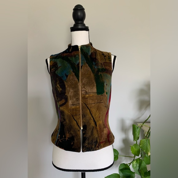 Platinum by Dorthy Schoelen vintage zip vest in soft suede-like material sz 8 🌼 - Picture 8 of 8